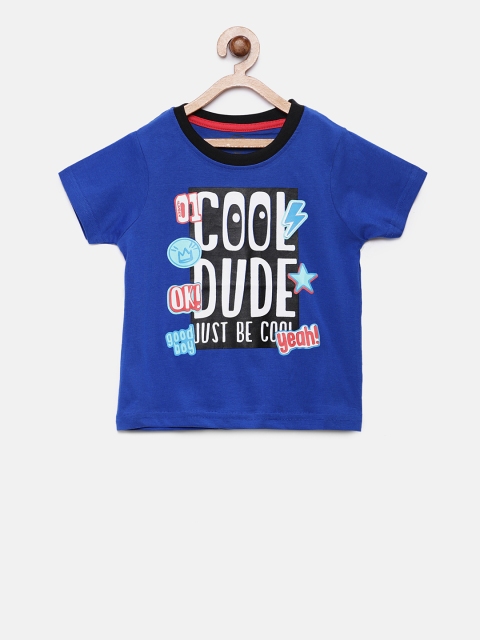 

TAMBOURINE Boys Blue Printed Round Neck T-shirt