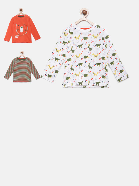 

TAMBOURINE Boys Assorted Set of 3 Printed Round Neck T-shirt