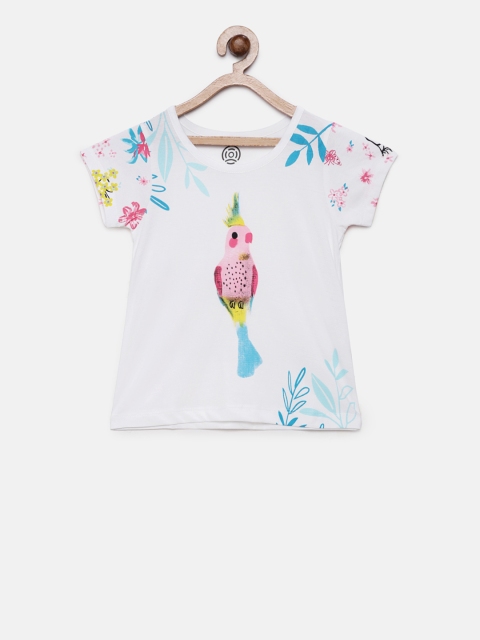 

TAMBOURINE Girls White Printed Top