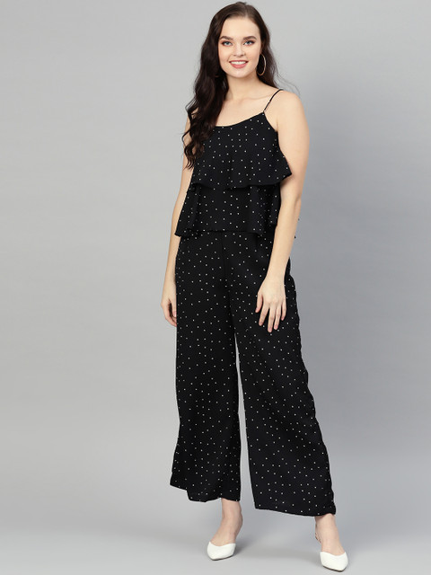 

Inddus Women Black & White Printed Top with Palazzo