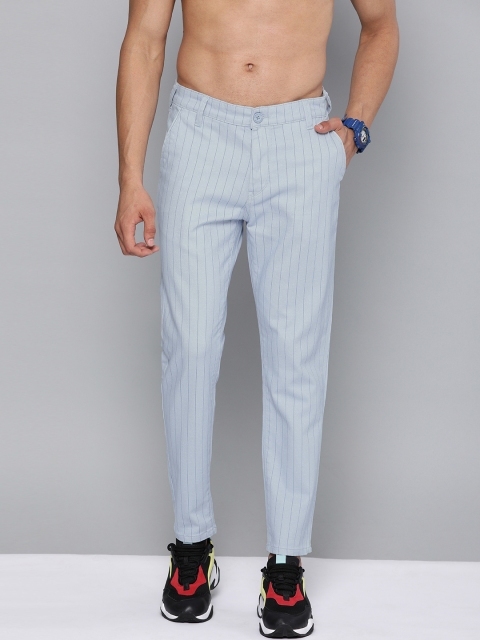 

HERE&NOW Men Blue Slim Fit Striped Chinos