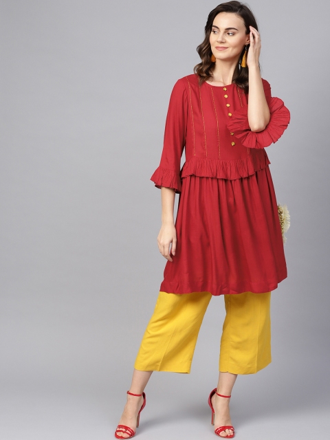 

clorals Red Solid Tunic