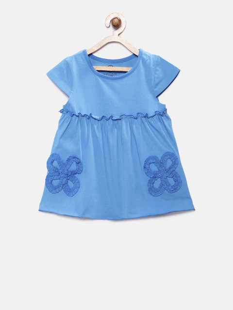 

Tambourine Girls Blue Solid A-Line Dress