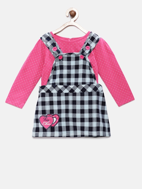 

Tambourine Infant Girls Black & Pink Dungarees With T-Shirt