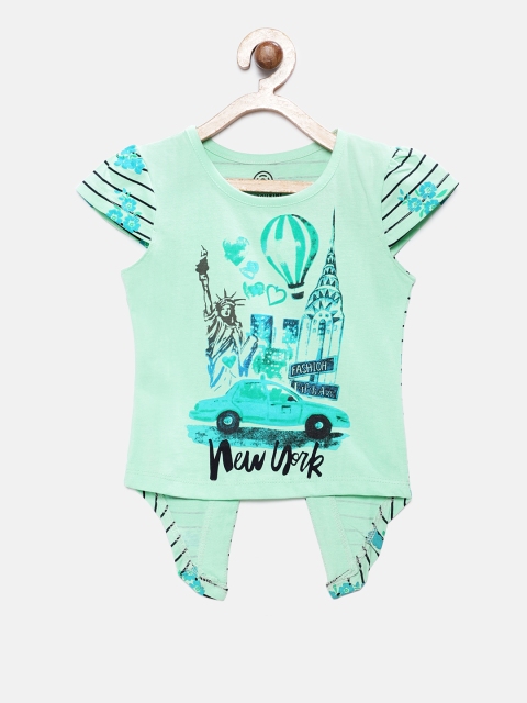 

TAMBOURINE Girls Green Printed Top