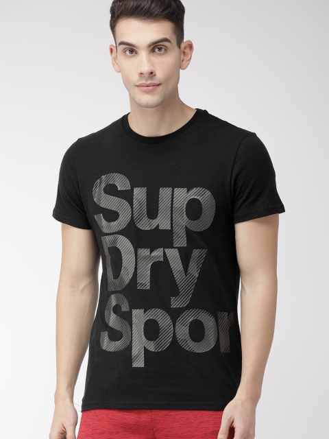 

Superdry Sport Men Black Printed Round Neck Combat Camo T-shirt