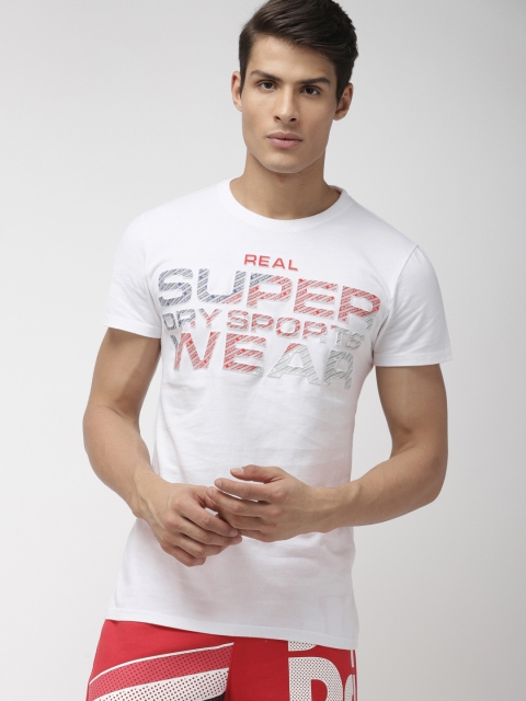 

Superdry Men White Printed Round Neck T-shirt