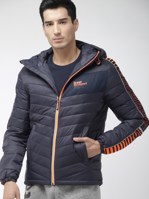 

Superdry Men Navy Blue Solid Tech Flex Fuji Puffer Jacket