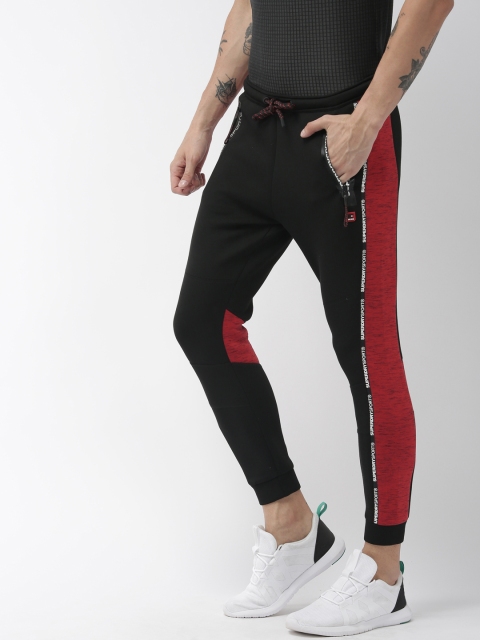 

Superdry Sport Men Black Solid Gym Tech Taped Joggers