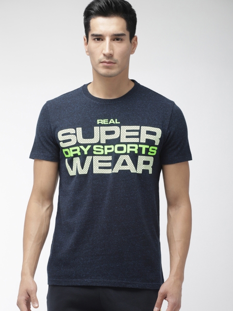 

Superdry Men Blue Printed Highgloss Sport Round Neck T-shirt