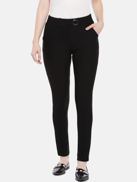 

Globus Women Black Slim Fit Solid Treggings