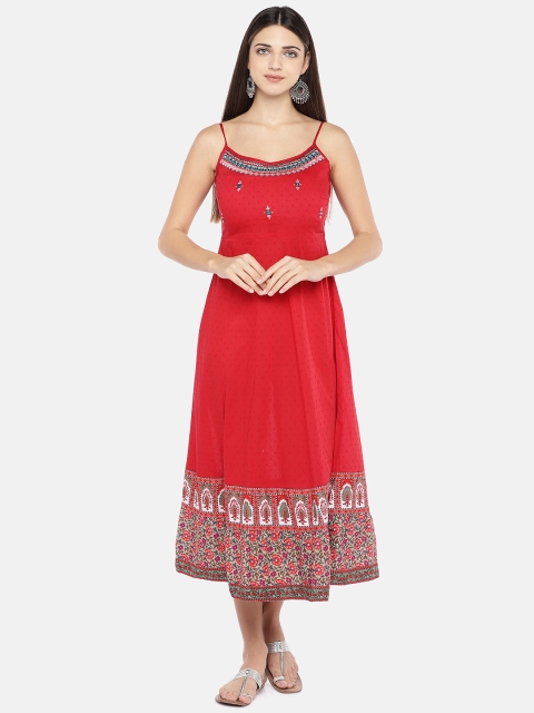 

Globus Women Red Self Design A-Line Dress