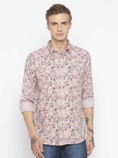 

Globus Men Pink Regular Fit Printed Casual Shirt