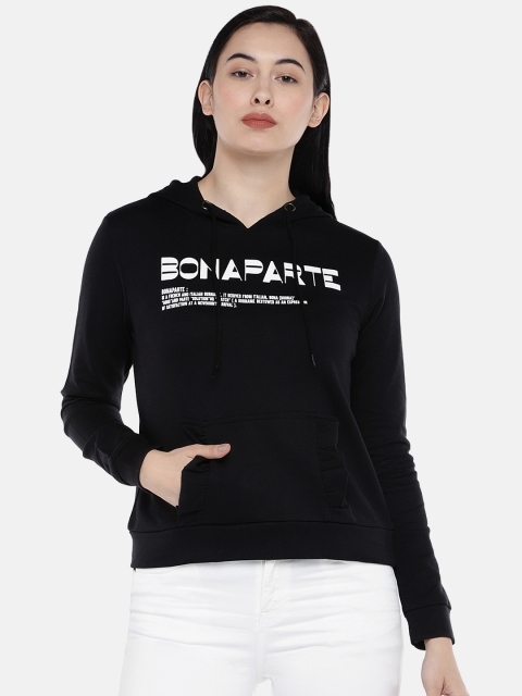 

Globus Women Black Printed Hooded Sweatshirt