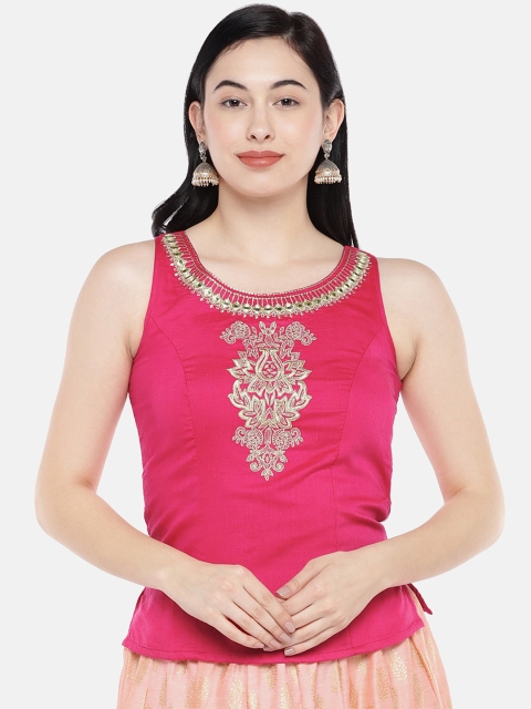 

Globus Women Pink Embroidered Top