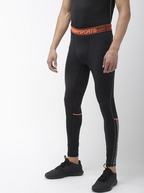 

Superdry Men Black Solid Active Reflective Tights