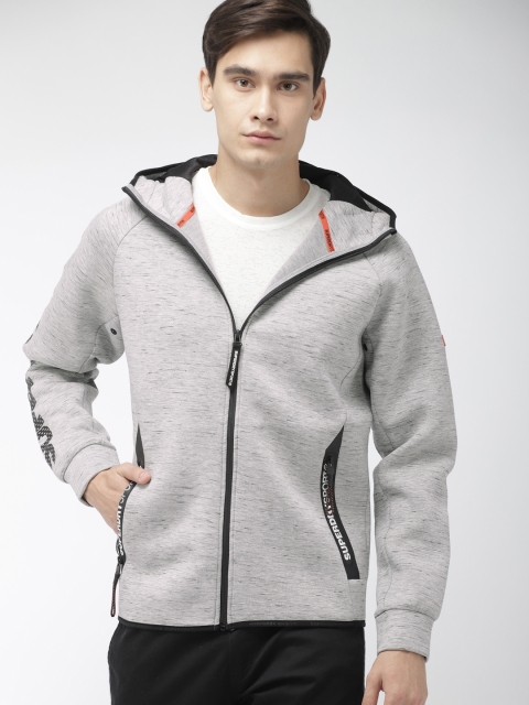 

Superdry Men Grey Solid Gym Tech Sporty Jacket