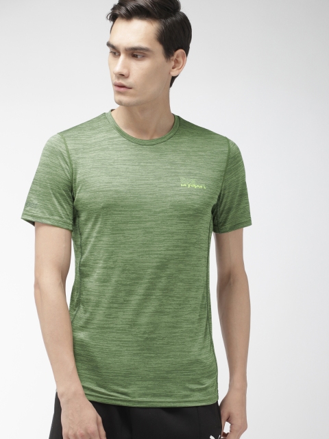 

Superdry Sport Men Olive Green Self Design Round Neck Active Training S/S T-shirt