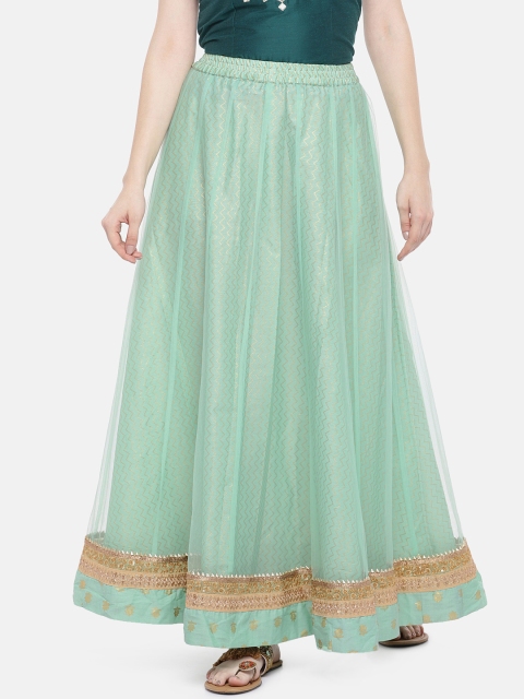 

Globus Women Sea Green Printed Maxi Skirt