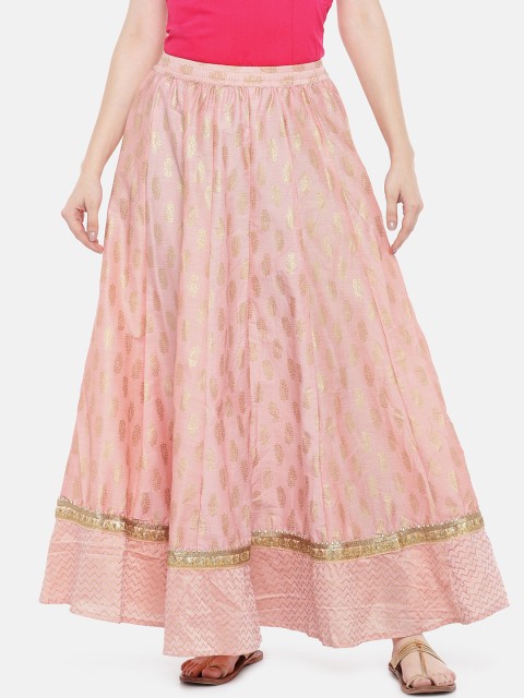 

Globus Women Peach-Coloured & Gold-Coloured Printed Maxi Skirt