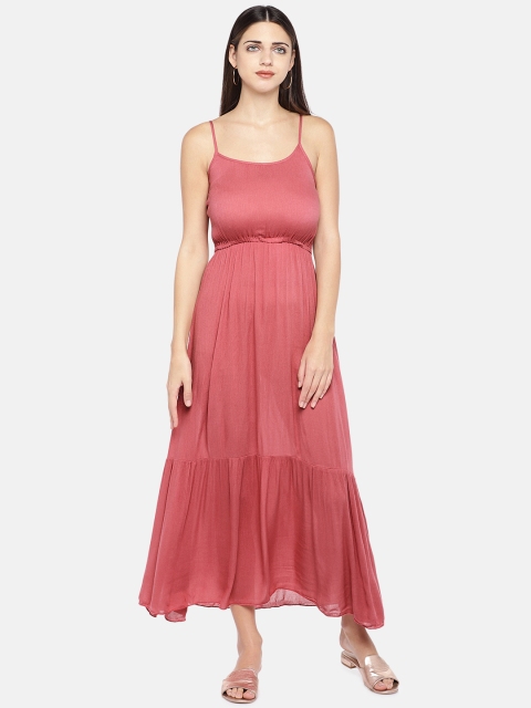 

Globus Women Pink Solid Maxi Dress