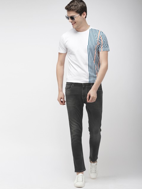 

Mast & Harbour Men Black Skinny Fit Mid-Rise Clean Look Stretchable Ankle-Length Jeans