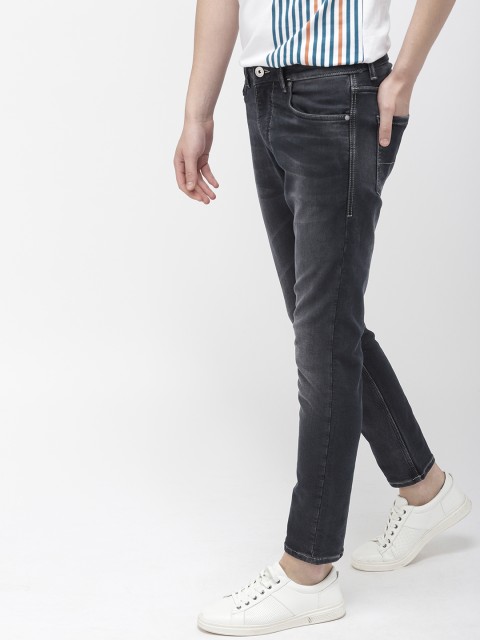 

Mast & Harbour Men Black Slim Fit Mid-Rise Clean Look Stretchable Ankle-Length Jeans