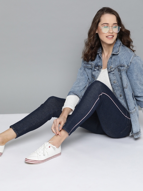 

Mast & Harbour Women Navy Blue Skinny Fit Mid-Rise Clean Look Stretchable Jeans