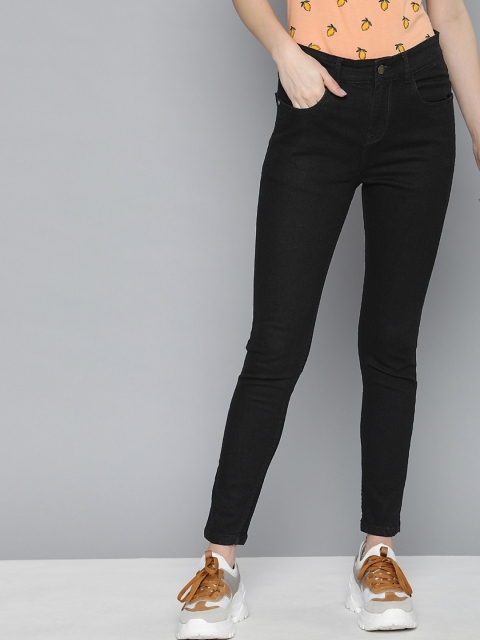 

Mast & Harbour Women Black Skinny Fit Mid-Rise Clean Look Stretchable Jeans