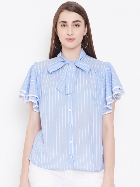 

Instacrush Women Blue & White Striped Top