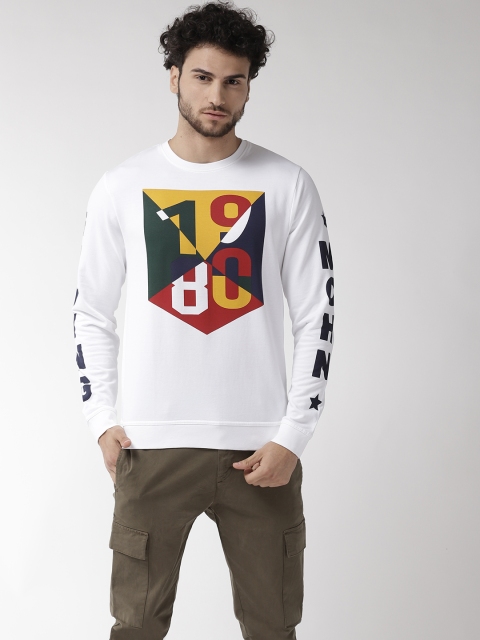 

Flying Machine Men White Printed Sweatshirt