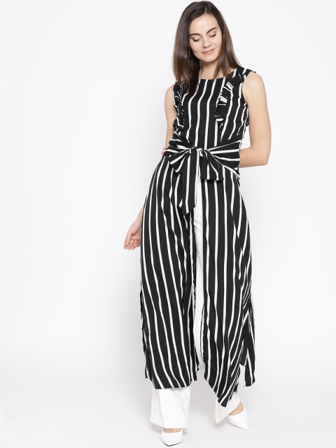 

Instacrush Women Black & White Striped Maxi Top