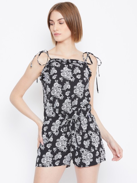 

Instacrush Women Black & White Printed Playsuit