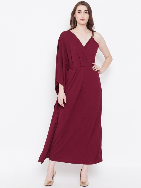 

Instacrush Women Maroon Maxi Solid Dress