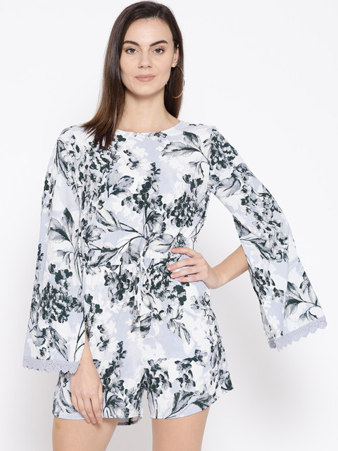 

Instacrush Women Blue Printed Playsuit