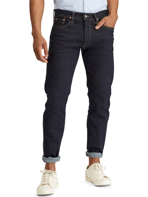 

Polo Ralph Lauren Men's Hampton Relaxed Straight Fit Rope Dyed Woven Jeans, Navy blue