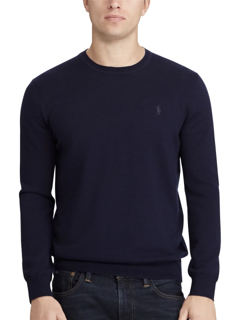 

Polo Ralph Lauren Men Navy Blue Solid Sweater