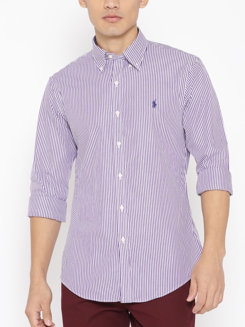 

Polo Ralph Lauren Men Slim Fit Striped Shirt, Purple