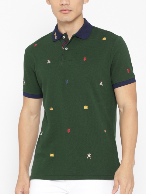 

Polo Ralph Lauren Men Green Printed Polo Collar T-shirt