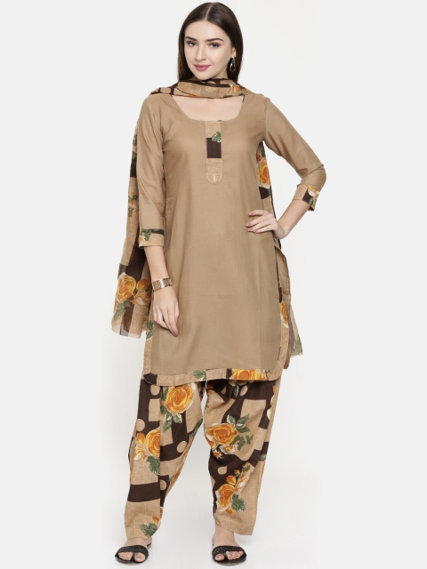 

Rajnandini Beige & Mustard Yellow Cotton Blend Unstitched Dress Material