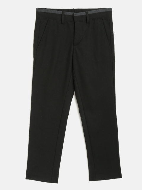 

United Colors of Benetton Boys Black Regular Fit Solid Trousers