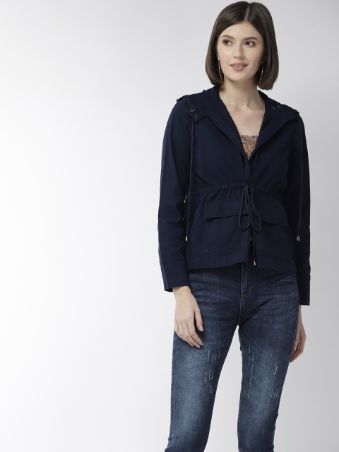 

Flying Machine Women Navy Blue Solid Tailored Jacket