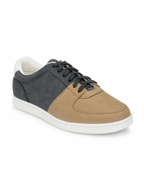

Parx Men Charcoal Grey & Beige Colourblocked Sneakers