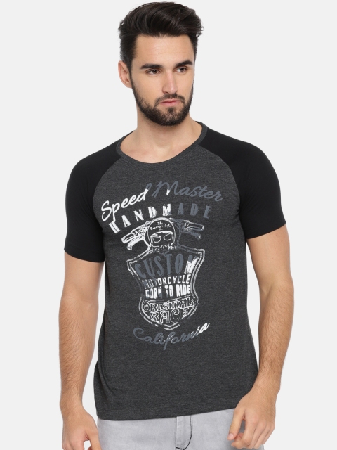 

Roadster Charcoal Grey Printed T-shirt