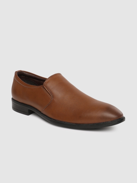 

Park Avenue Men Brown Textured Formal Slip-On Shoes