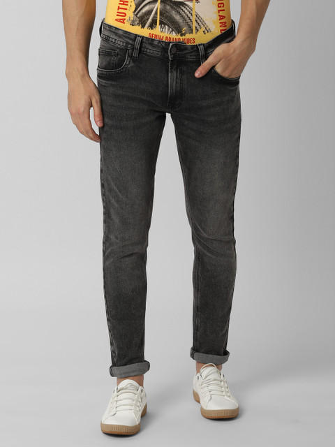 

Peter England Casuals Men Grey Skinny Fit Mid-Rise Clean Look Jeans