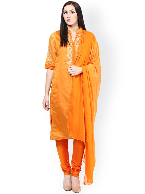 

Kira Orange Churidar Kurta with Dupatta