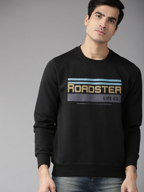 

Roadster Men Black Printed Sweatshirt
