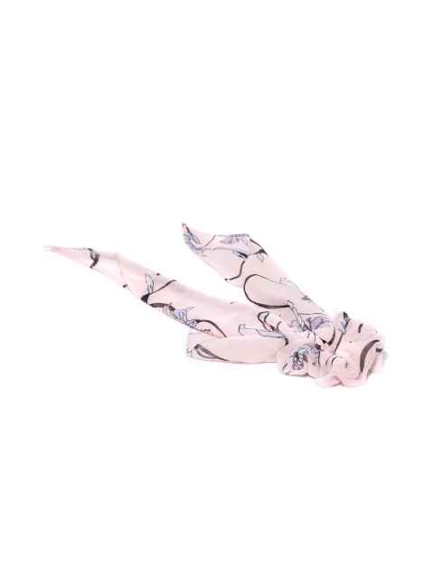 

Blueberry Women Pink & Black Printed Scrunchy with Bow Detail