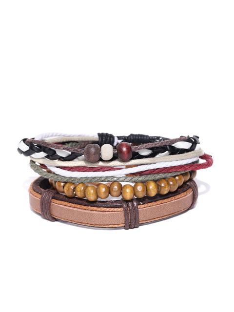 

Blueberry Men Set of 3 Handcrafted Bracelets, Brown